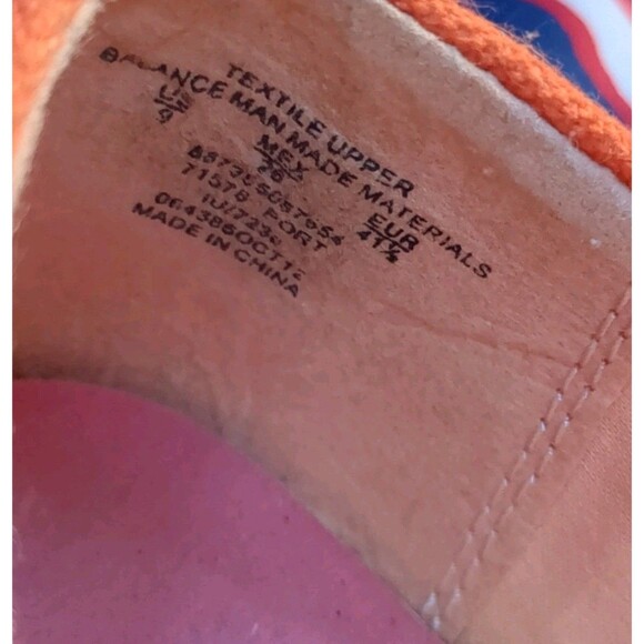 Bongo Women Canvas Boat Shoes 9 Casual Slip On Comfort Flat Orange Y2K Vintage - Picture 9 of 11